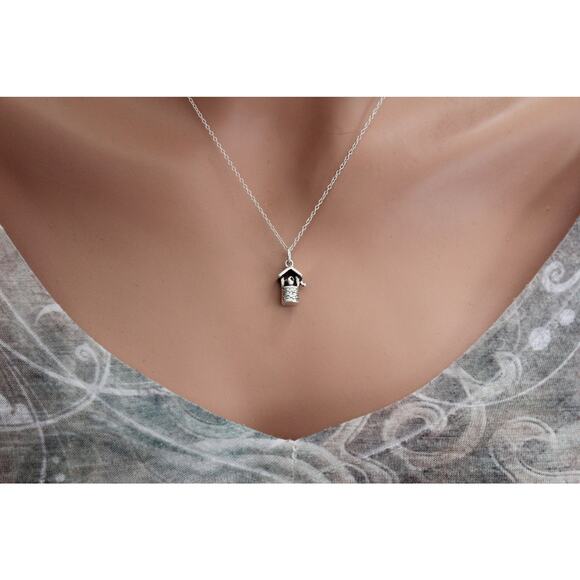 Sterling Silver Wishing Well Charm Necklace, Silver Wishing Well Charm Necklace - Picture 3 of 5